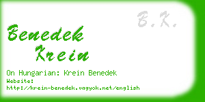 benedek krein business card